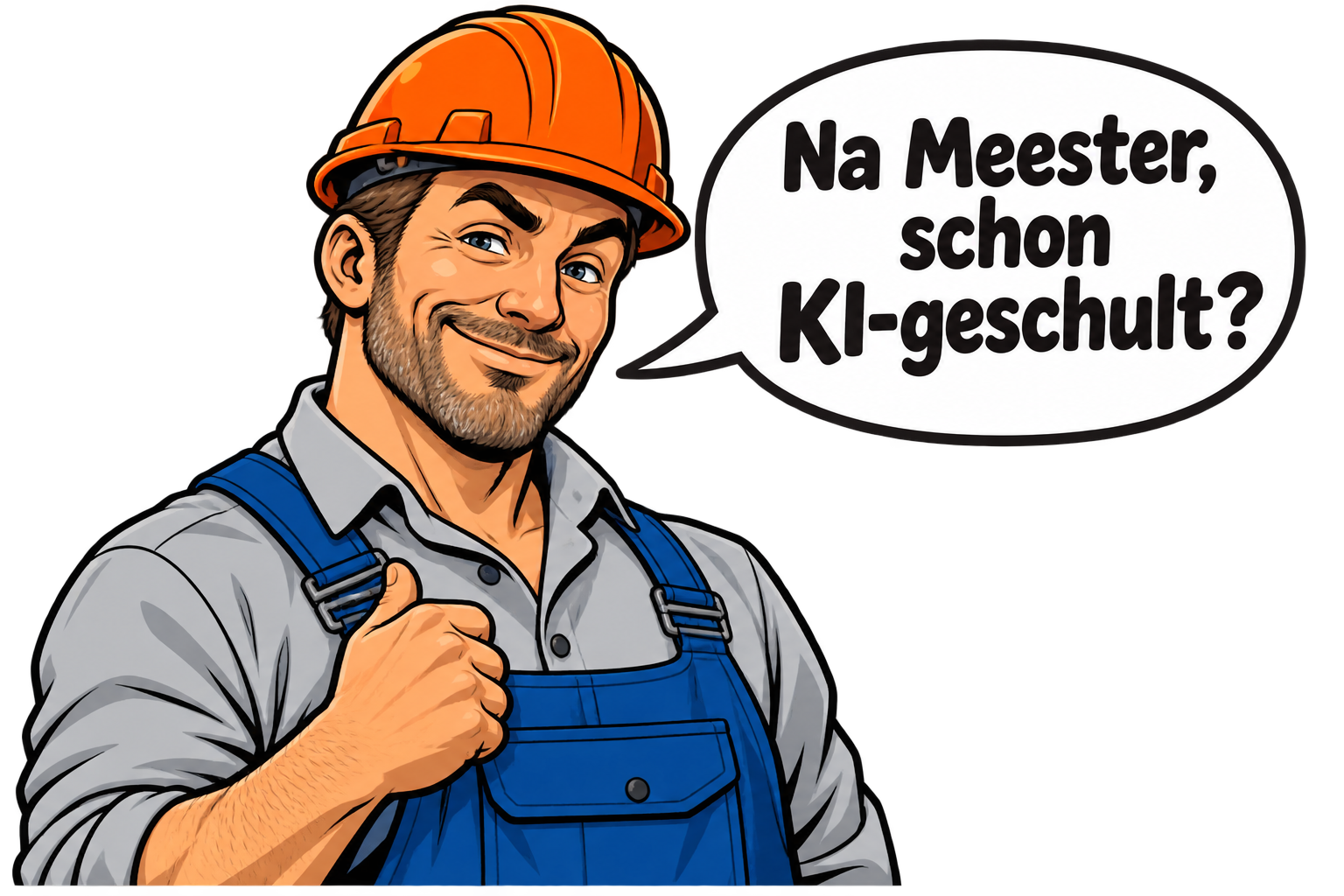 Handwerker fragt nach einer KI-Schulung
